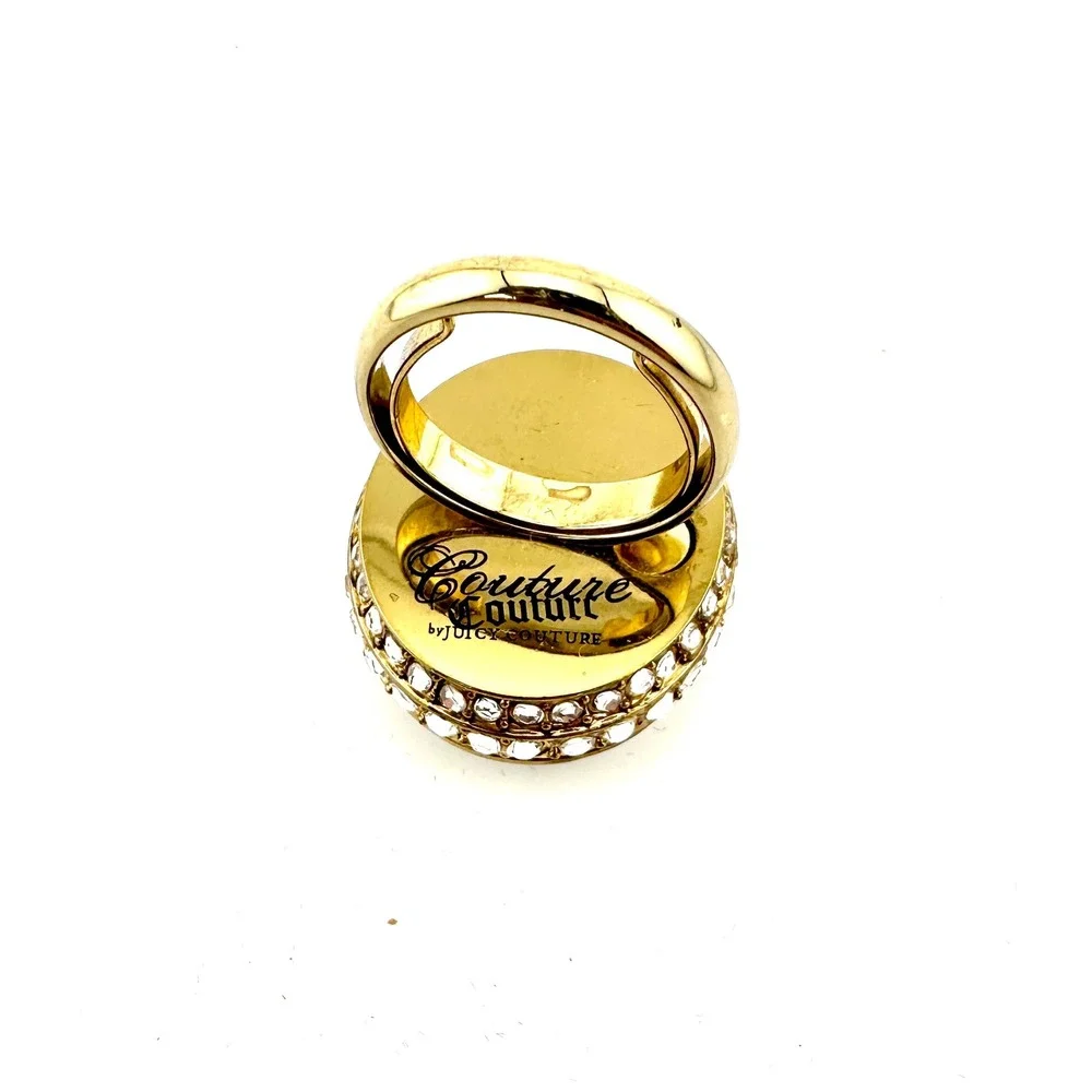 Vintage Juicy Couture Perfume Ring Locket Couture Couture Gold Crystal Y2K Ring